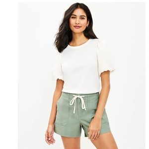 NWT Loft Bubble Sleeve Tee in Whisper White